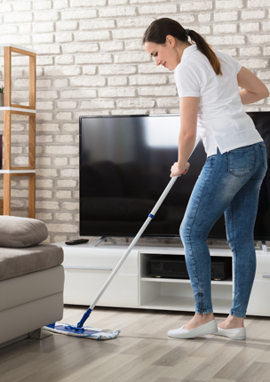 Woman Mopping